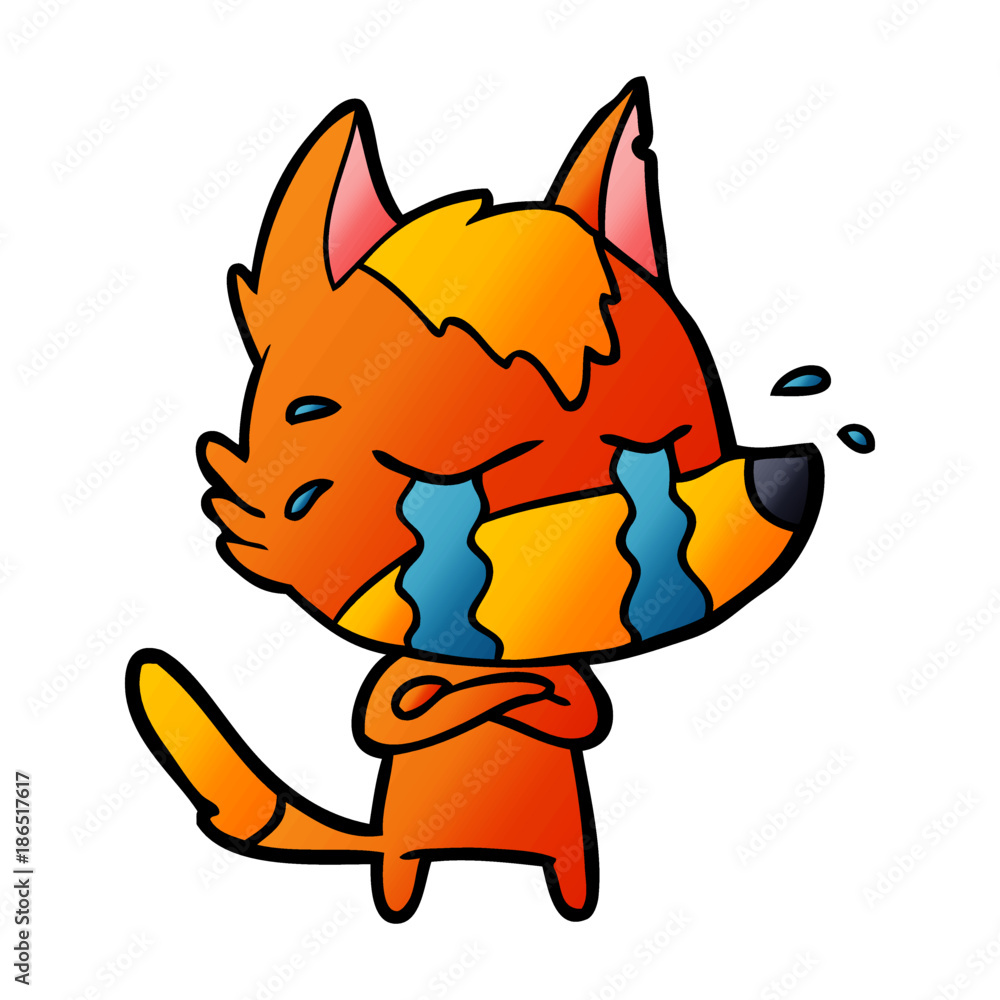 sad little fox cartoon character sad little fox cartoon character