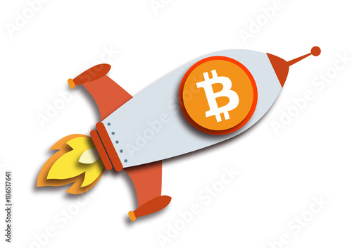 Cohete bitcoin monedas electrónicas, litecoin etherum photo