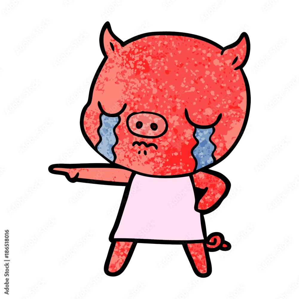 cartoon pig crying pointing cartoon pig crying pointing