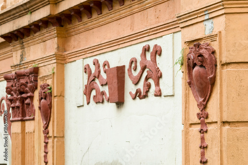 Photography detail of beautiful merchants houses of the old market square in Kuala Lumpur