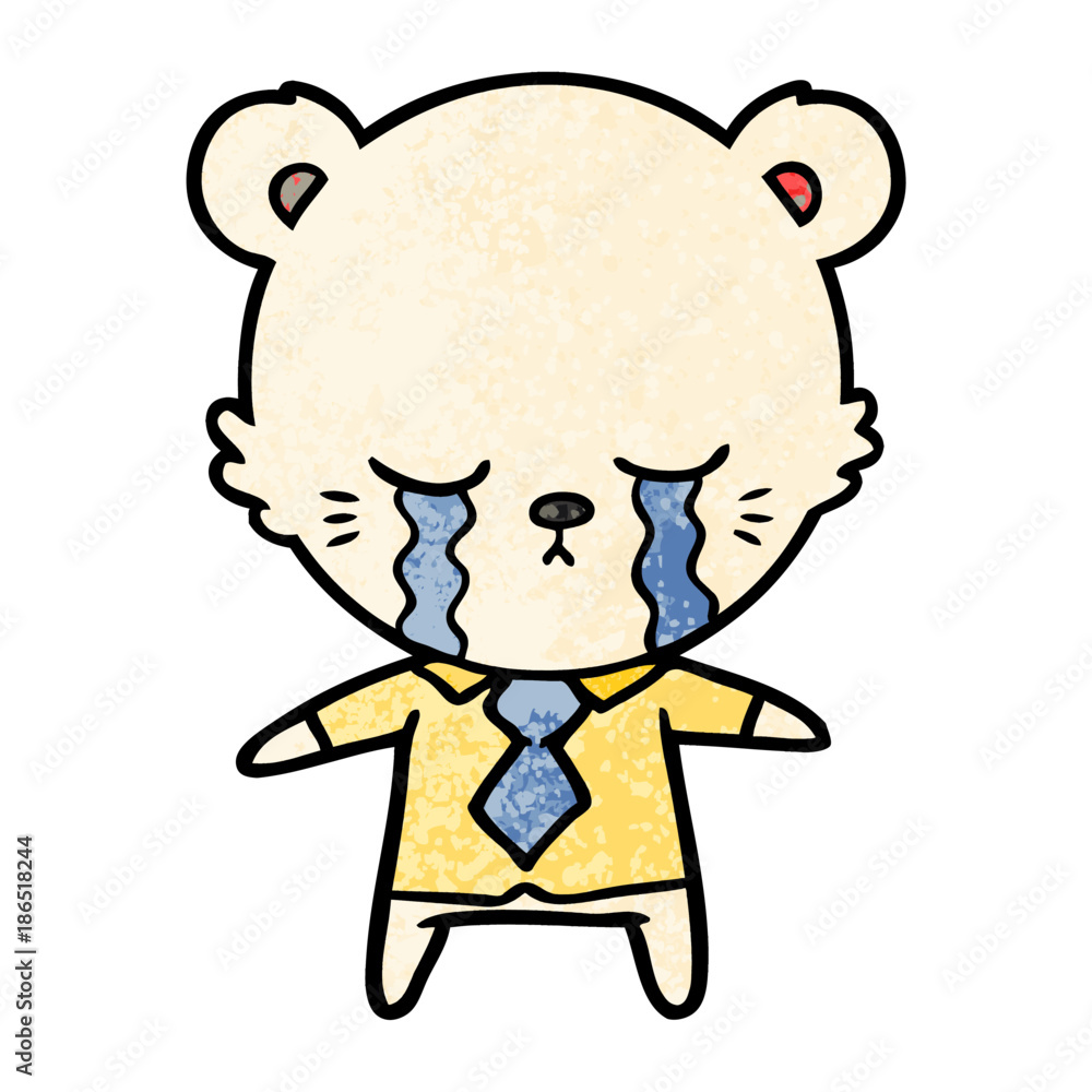 Obraz premium crying cartoon polar bear