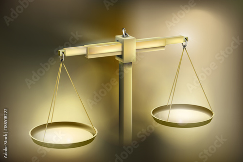 Gold balance. Vector illustration.