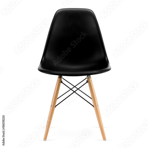 Plastic, modern design kitchen chair isolated on white background