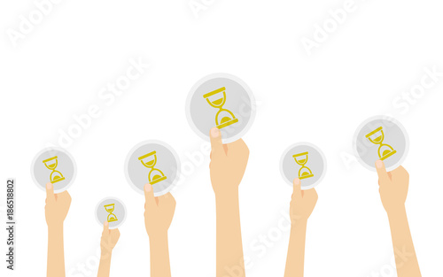 Hände halten Sanduhr