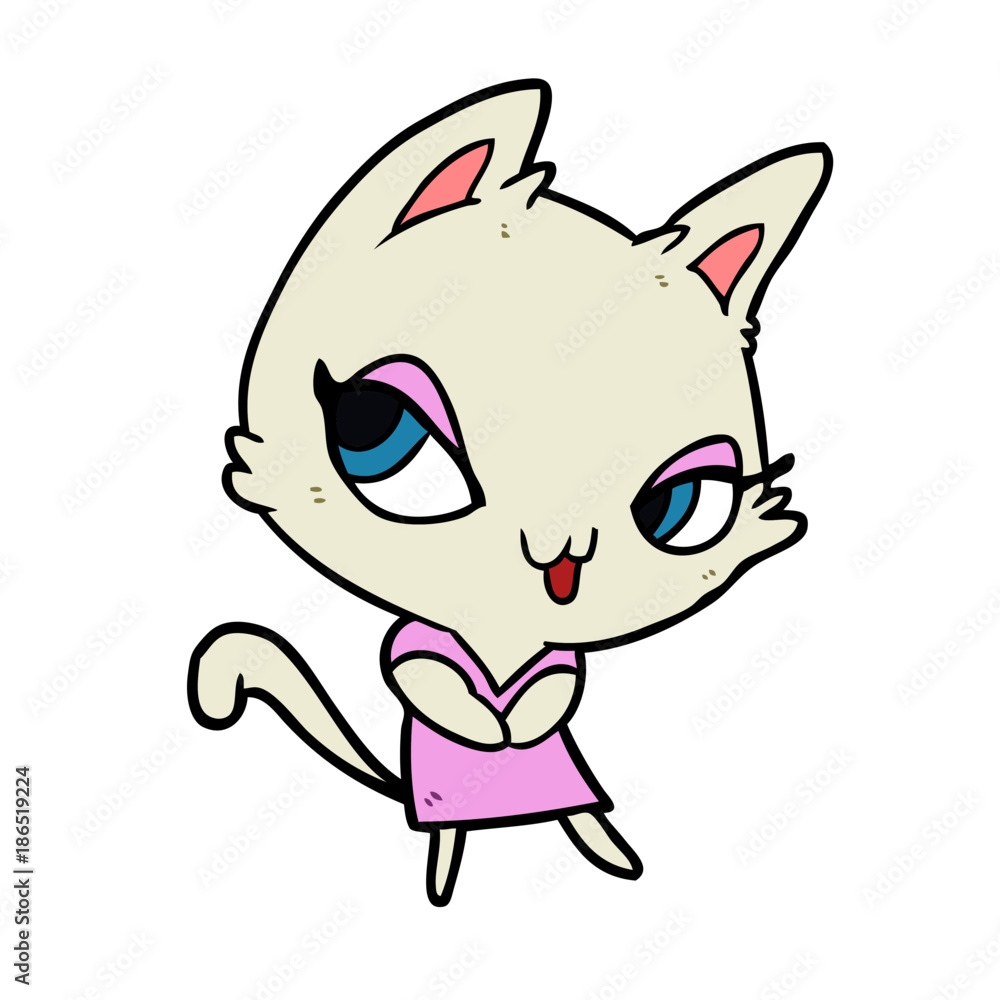 cute cartoon female cat cute cartoon female cat
