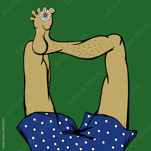 Foot with flower in color