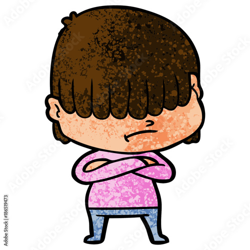 cartoon boy with untidy hair