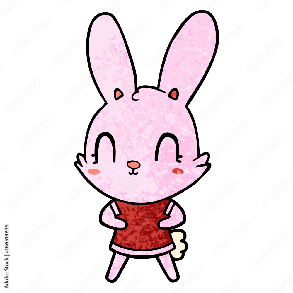 cute cartoon rabbit in dress