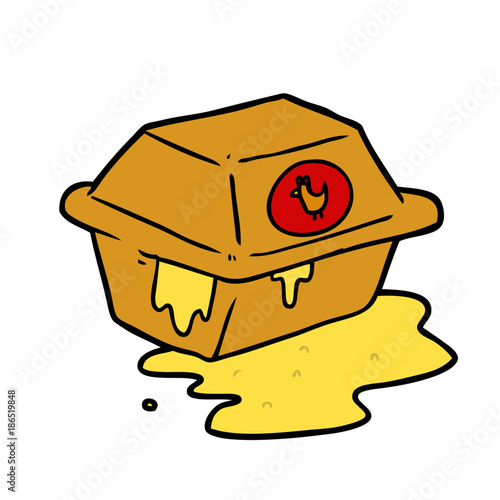 cartoon take out fried chicken