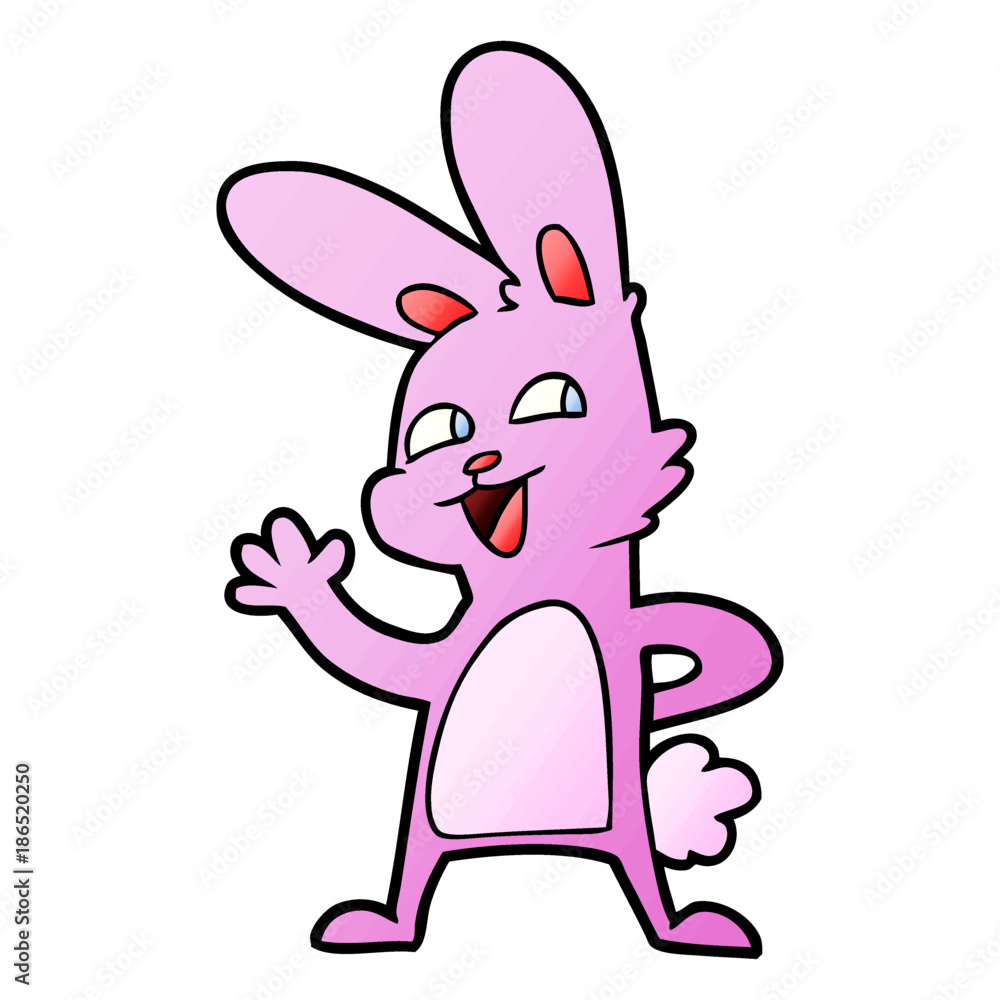 cartoon rabbit waving cartoon rabbit waving