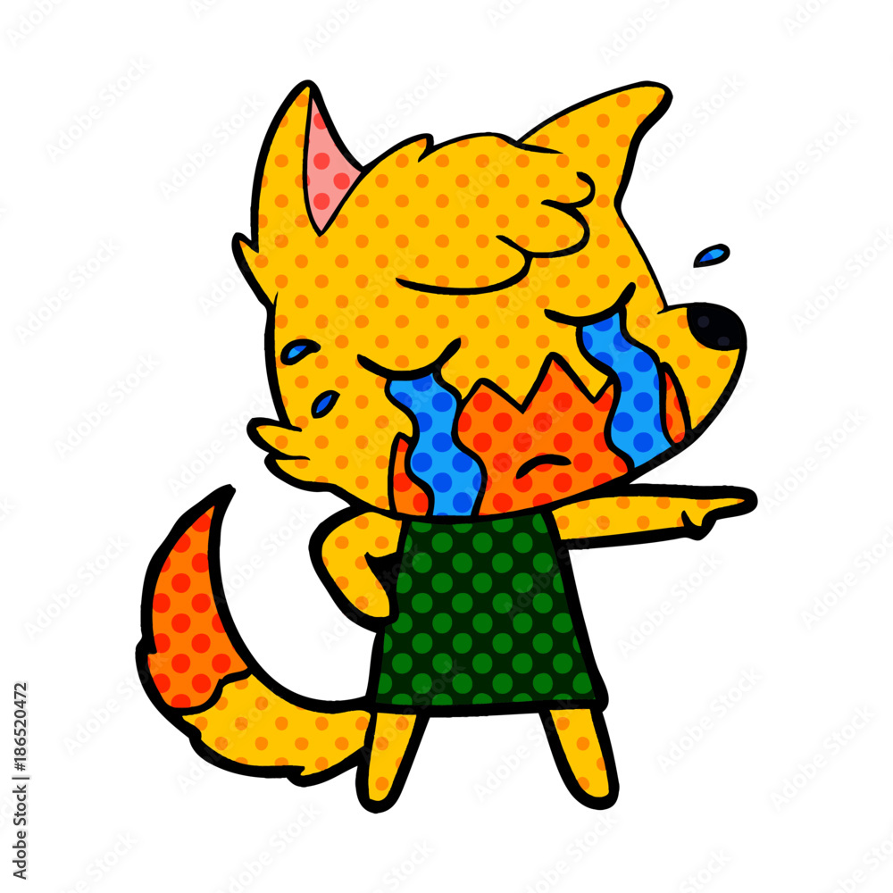 sad little fox cartoon character sad little fox cartoon character