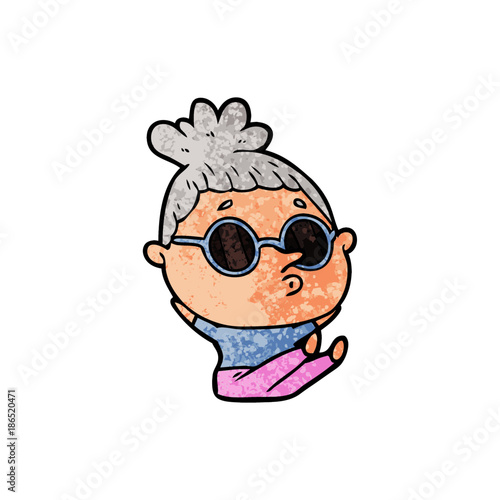 Wallpaper Mural cartoon woman wearing sunglasses Torontodigital.ca