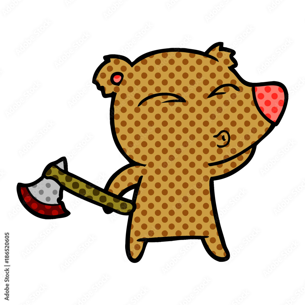 Fototapeta premium cartoon whistling bear