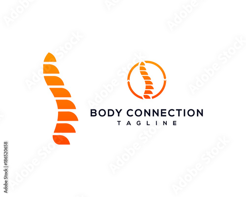 Health Care Abstract Growing Spine Bone - Body Connection Symbol Modern Logo Vector