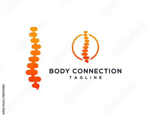Health Care Abstract Growing Spine Bone - Body Connection Symbol Modern Logo Vector
