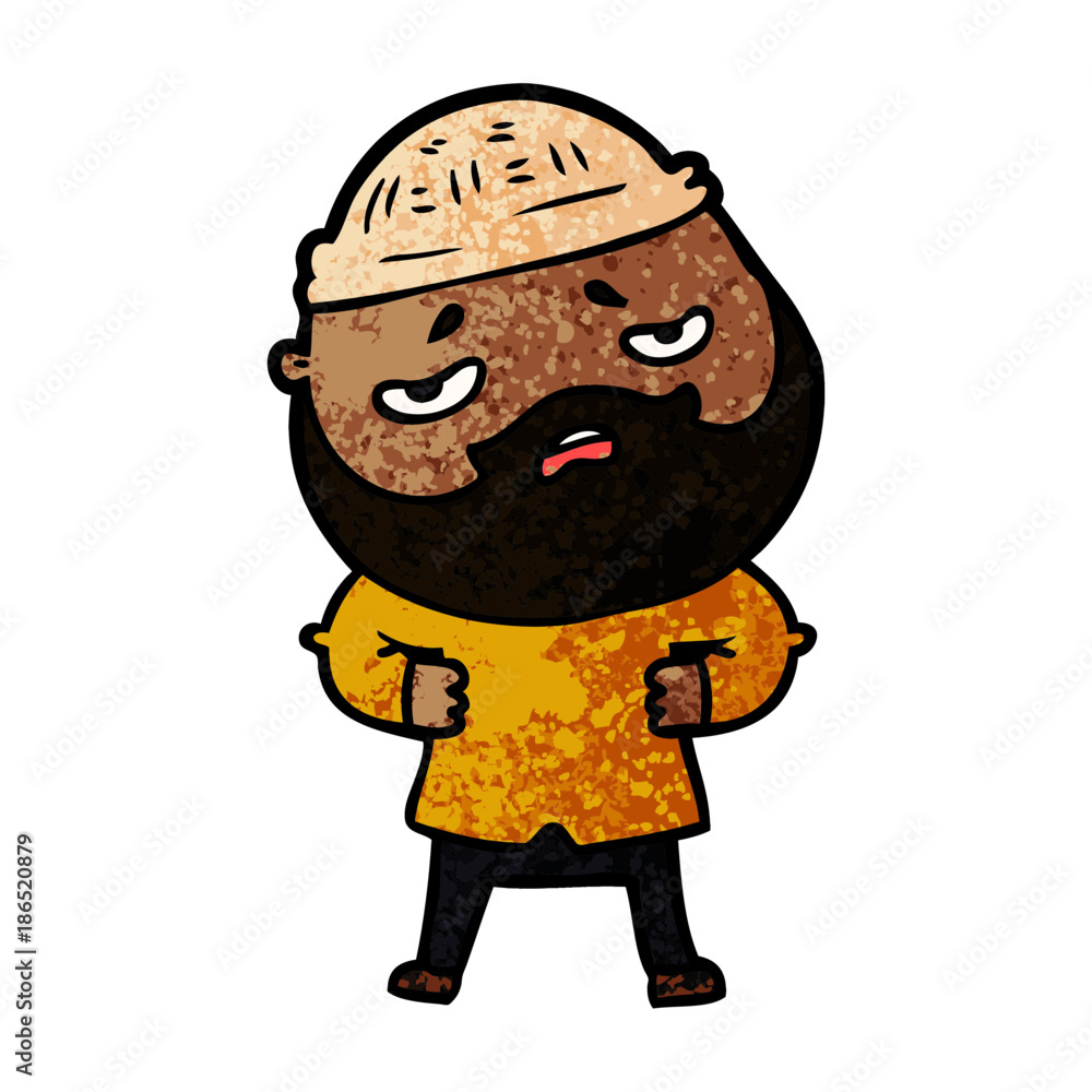 cartoon worried man with beard cartoon worried man with beard