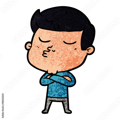 cartoon model guy pouting