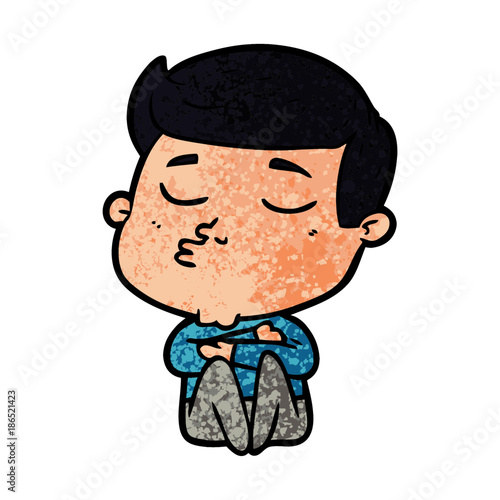 cartoon model guy pouting