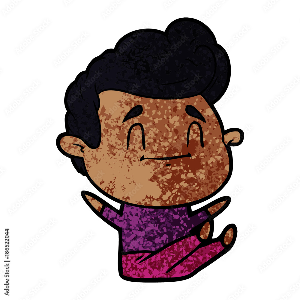 happy cartoon man