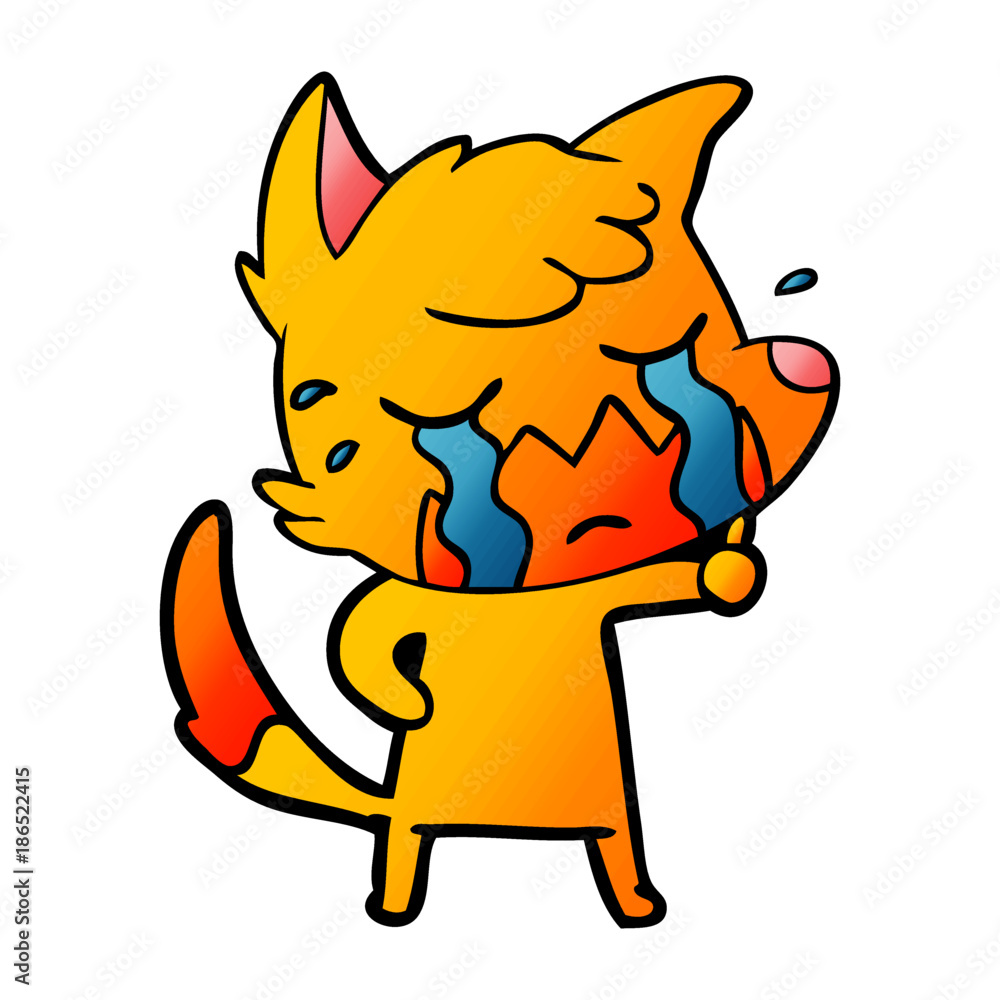 sad little fox cartoon character sad little fox cartoon character