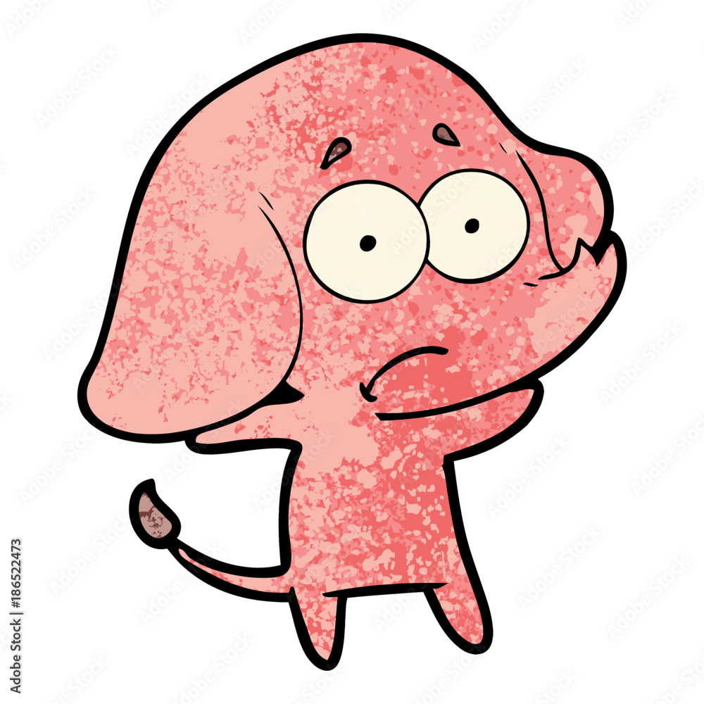 Obraz premium cartoon unsure elephant