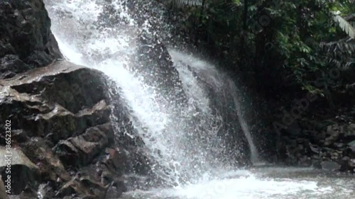 Rain forest stream in slow motion 10. HD footage