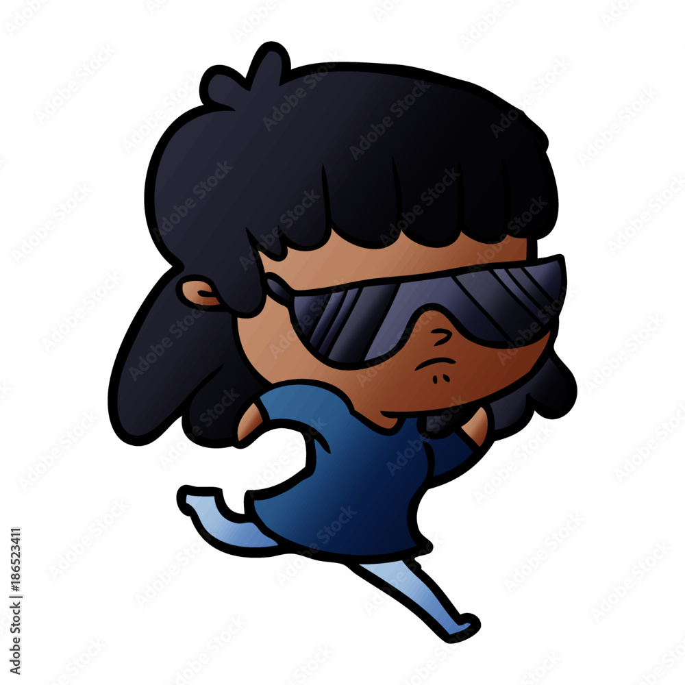 Fototapeta premium cartoon indifferent woman running