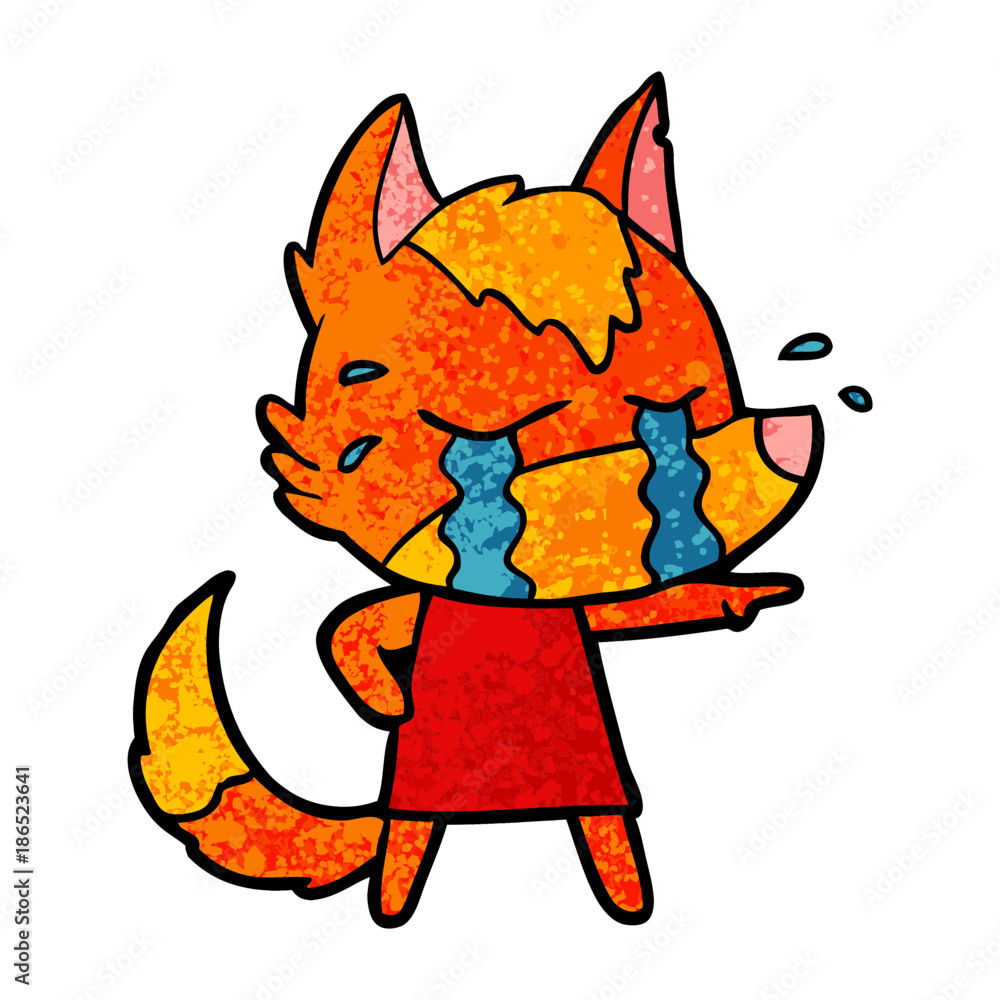 sad little fox cartoon character sad little fox cartoon character