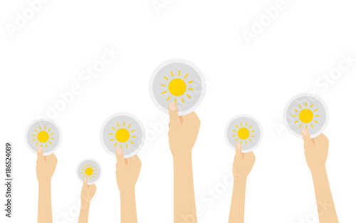 Hände halten Sonne
