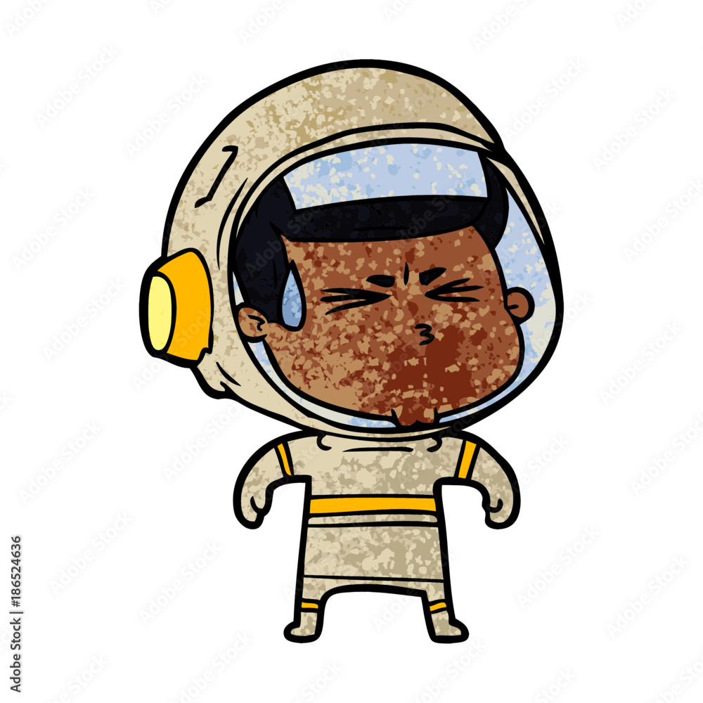 cartoon stressed astronaut cartoon stressed astronaut