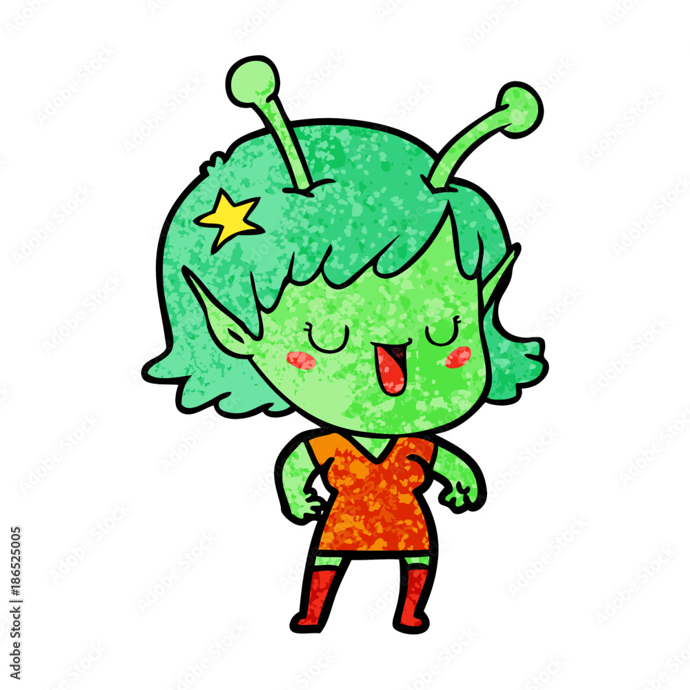 happy alien girl cartoon laughing happy alien girl cartoon laughing