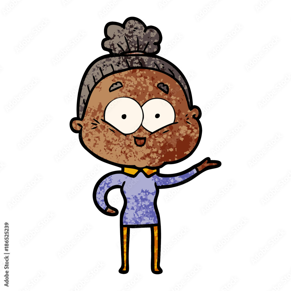 cartoon happy old woman cartoon happy old woman