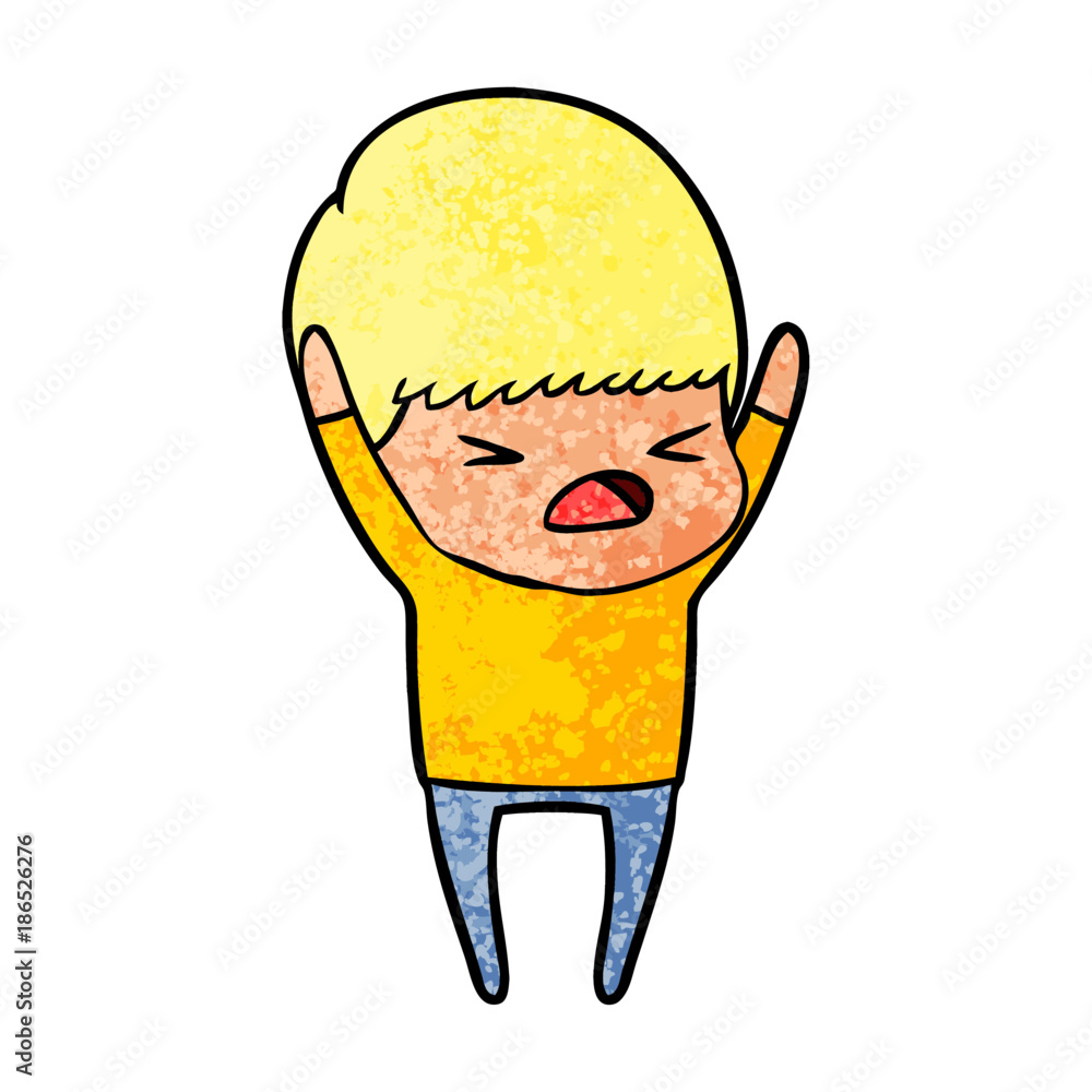 Obraz premium cartoon stressed man