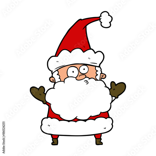 cartoon confused santa claus shurgging shoulders