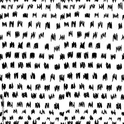 Seamless black and white pattern vector background. Sketchy Hand Drawn graphic print. Vector brush strokes design elements. Perfect for wallpapers  pattern fills  web page backgrounds  surface texture