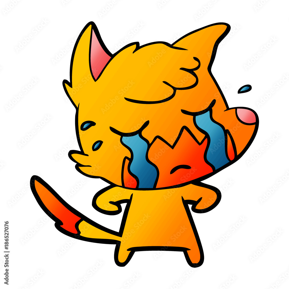 sad little fox cartoon character sad little fox cartoon character