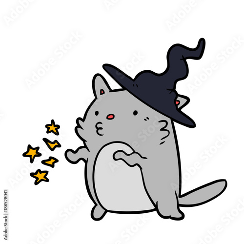 magical amazing cartoon cat wizard