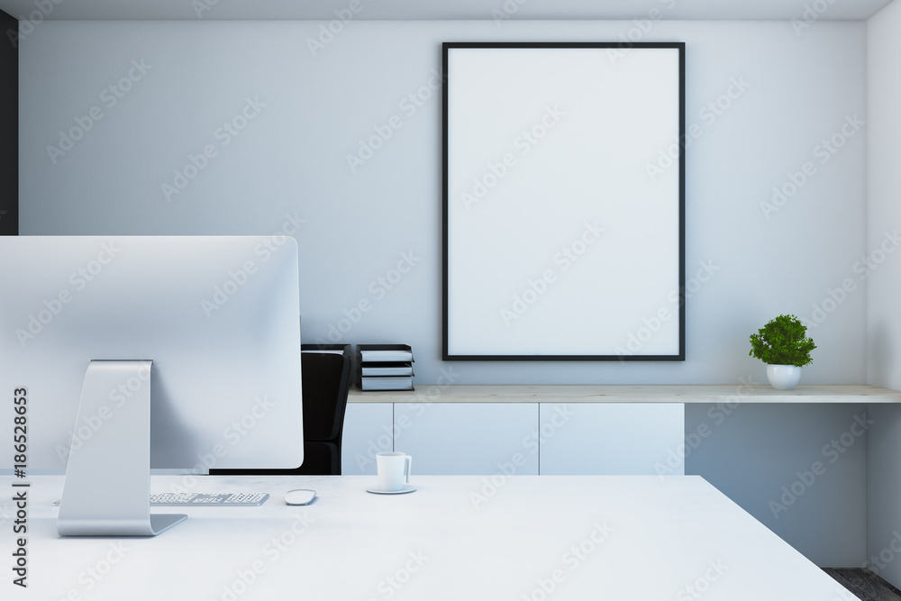 Designer desktop with empty banner