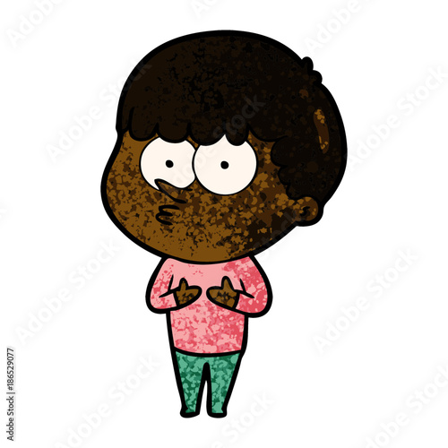 cartoon curious boy