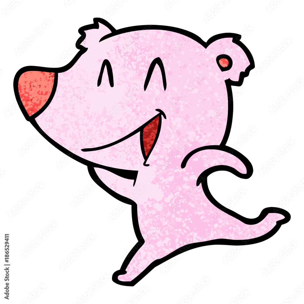 Fototapeta premium laughing bear cartoon