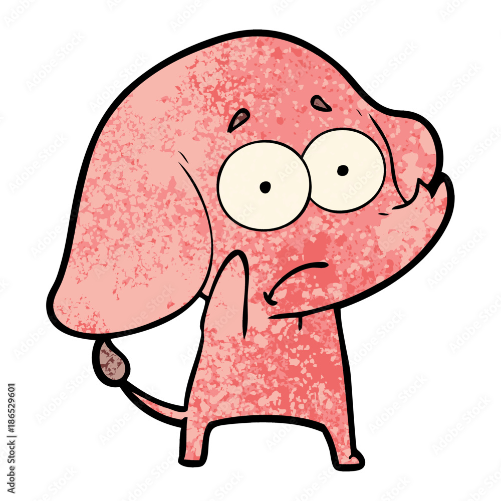 Obraz premium cartoon unsure elephant