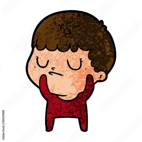 cartoon grumpy boy