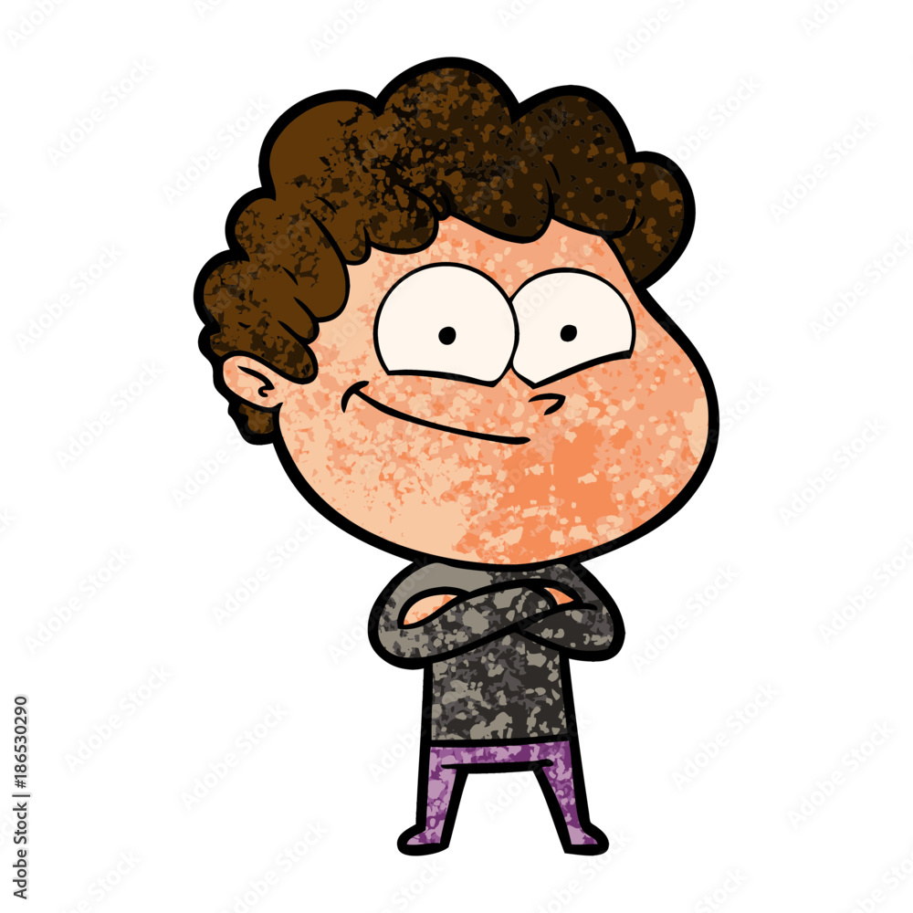 Obraz premium cartoon happy man