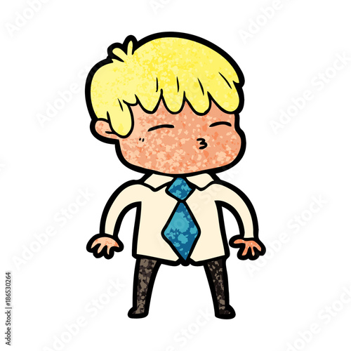 cartoon curious boy