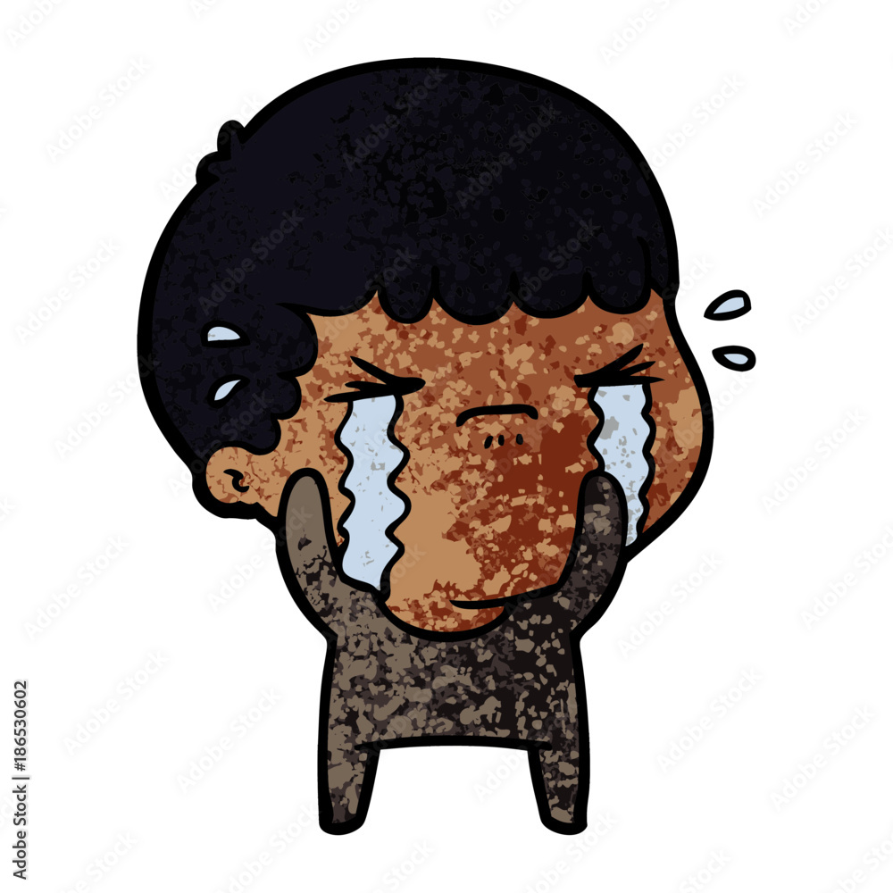 Fototapeta premium cartoon man crying