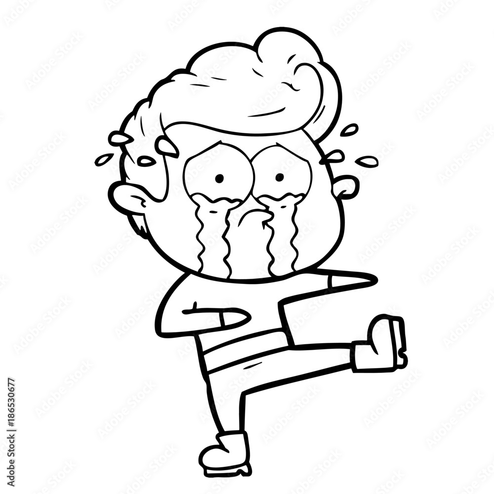 Fototapeta premium cartoon crying dancer