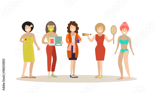Spa people concept vector flat illustration