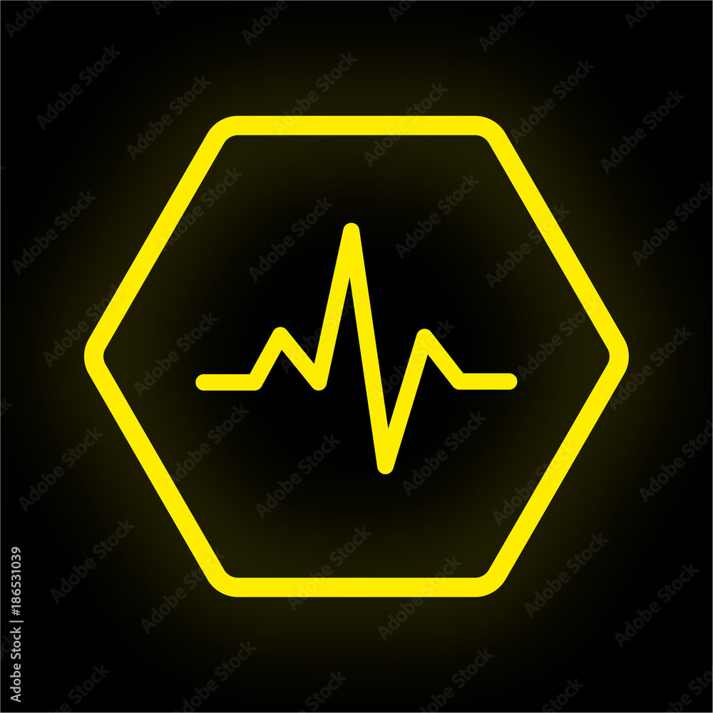Neon Button Polygon - Pulsschlag Neon Button Polygon - Pulsschlag