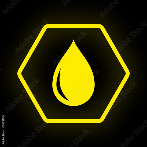 Neon Button Polygon - Tropfen