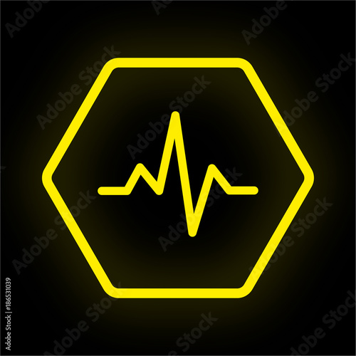 Neon Button Polygon - Pulsschlag
